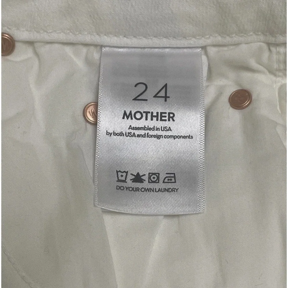 MOTHER | NEW The Roller Fray Fairest of Them All White Wide Leg Jeans SIZE 24 - Picture 13 of 16